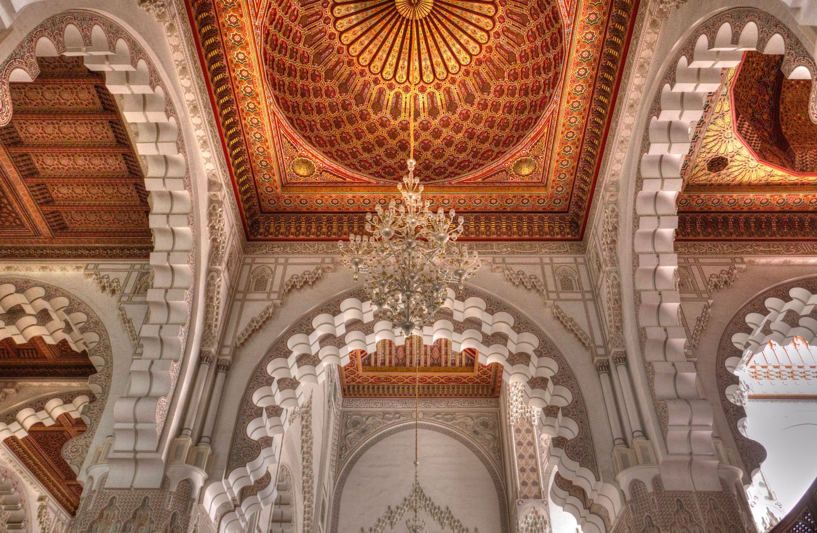 Hassan II Mosque, Ceiling Casablanca, Morocco